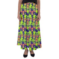 Smiley Monster Flared Maxi Skirt