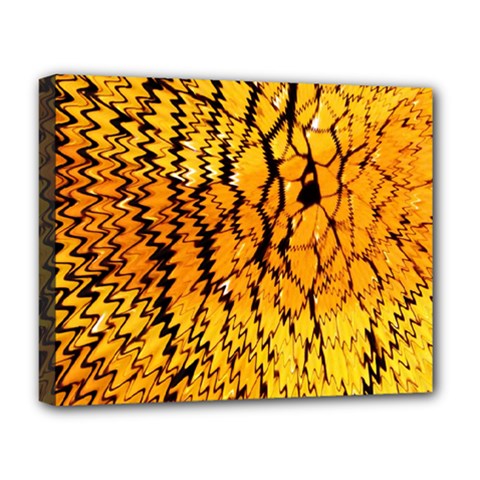 Yellow Chevron Zigzag Pattern Deluxe Canvas 20  X 16   by BangZart