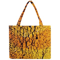 Yellow Chevron Zigzag Pattern Mini Tote Bag