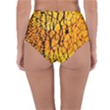 Yellow Chevron Zigzag Pattern Reversible High-Waist Bikini Bottoms View2