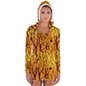 Yellow Chevron Zigzag Pattern Women s Long Sleeve Hooded T-shirt View1