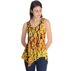 Yellow Chevron Zigzag Pattern Sleeveless Tunic by BangZart