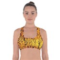 Yellow Chevron Zigzag Pattern Cross Back Sports Bra View1