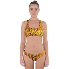 Yellow Chevron Zigzag Pattern Cross Back Hipster Bikini Set