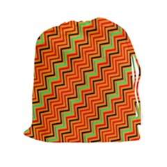 Orange Turquoise Red Zig Zag Background Drawstring Pouches (xxl) by BangZart