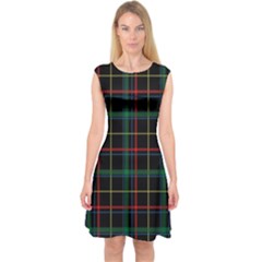 Tartan Plaid Pattern Capsleeve Midi Dress by BangZart