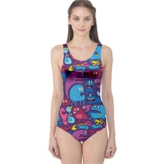 Hipster Pattern Animals And Tokyo One Piece Swimsuit by BangZart