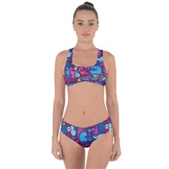 Hipster Pattern Animals And Tokyo Criss Cross Bikini Set by BangZart