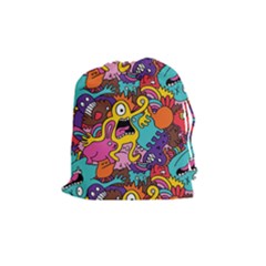 Monster Patterns Drawstring Pouches (medium)  by BangZart