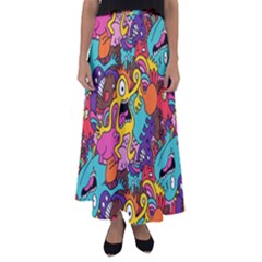 Monster Patterns Flared Maxi Skirt by BangZart