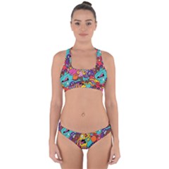 Monster Patterns Cross Back Hipster Bikini Set