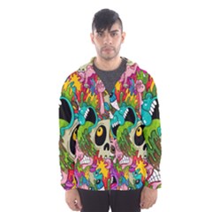 Crazy Illustrations & Funky Monster Pattern Hooded Wind Breaker (men) by BangZart