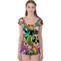 Crazy Illustrations & Funky Monster Pattern Boyleg Leotard  View1