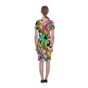 Crazy Illustrations & Funky Monster Pattern Classic Short Sleeve Midi Dress View2