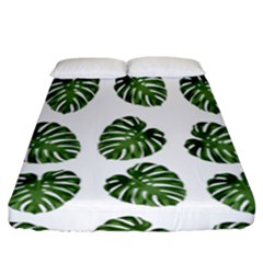 Leaf Pattern Seamless Background Fitted Sheet (california King Size) by BangZart