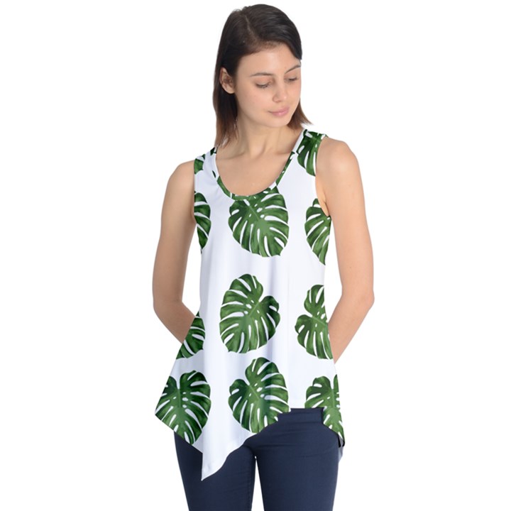 Leaf Pattern Seamless Background Sleeveless Tunic