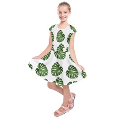 Leaf Pattern Seamless Background Kids  Short Sleeve Dress by BangZart