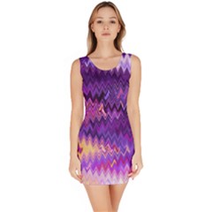 Purple And Yellow Zig Zag Sleeveless Bodycon Dress by BangZart