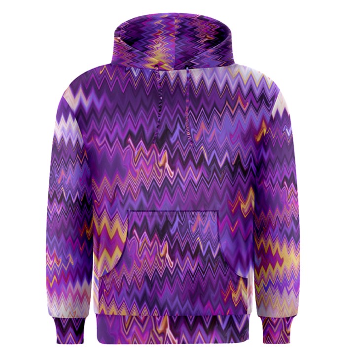 Purple And Yellow Zig Zag Men s Pullover Hoodie