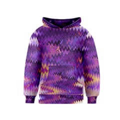 Purple And Yellow Zig Zag Kids  Pullover Hoodie by BangZart