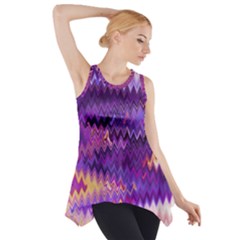 Purple And Yellow Zig Zag Side Drop Tank Tunic by BangZart