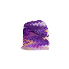 Purple And Yellow Zig Zag Drawstring Pouches (xs)  by BangZart