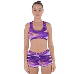 Purple And Yellow Zig Zag Racerback Boyleg Bikini Set