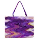 Purple And Yellow Zig Zag Medium Zipper Tote Bag View1