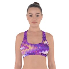 Purple And Yellow Zig Zag Cross Back Sports Bra