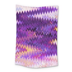 Purple And Yellow Zig Zag Small Tapestry by BangZart