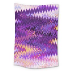 Purple And Yellow Zig Zag Large Tapestry by BangZart