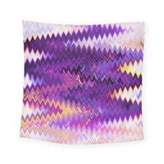 Purple And Yellow Zig Zag Square Tapestry (small) by BangZart