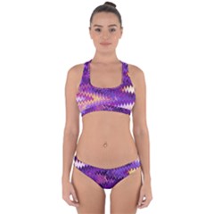 Purple And Yellow Zig Zag Cross Back Hipster Bikini Set