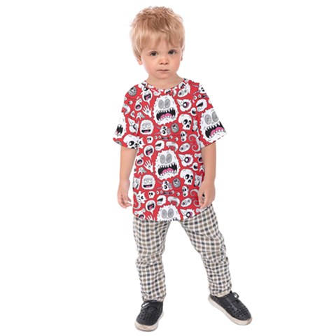 Another Monster Pattern Kids Raglan Tee by BangZart