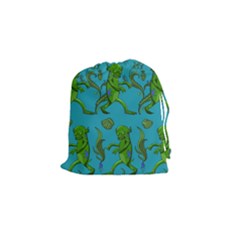 Swamp Monster Pattern Drawstring Pouches (small)  by BangZart