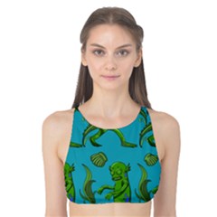 Swamp Monster Pattern Tank Bikini Top by BangZart