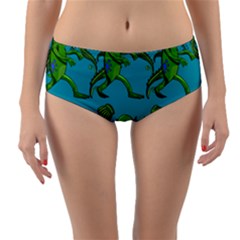 Swamp Monster Pattern Reversible Mid-waist Bikini Bottoms by BangZart