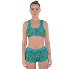 Swamp Monster Pattern Racerback Boyleg Bikini Set