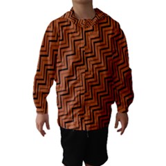 Brown Zig Zag Background Hooded Wind Breaker (kids) by BangZart