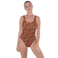 Brown Zig Zag Background Bring Sexy Back Swimsuit