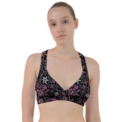 Flower Art Pattern Sweetheart Sports Bra by BangZart