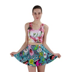 Monster Party Pattern Mini Skirt by BangZart