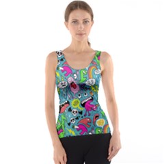 Monster Party Pattern Tank Top by BangZart