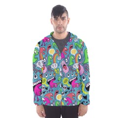 Monster Party Pattern Hooded Wind Breaker (men) by BangZart