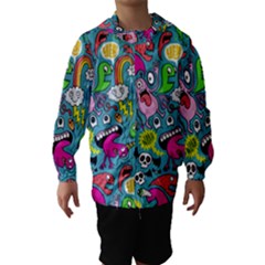 Monster Party Pattern Hooded Wind Breaker (kids) by BangZart