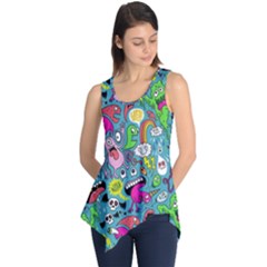 Monster Party Pattern Sleeveless Tunic by BangZart