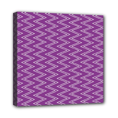 Zig Zag Background Purple Mini Canvas 8  X 8  by BangZart