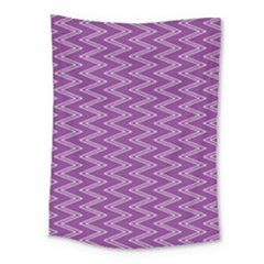 Zig Zag Background Purple Medium Tapestry by BangZart