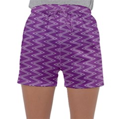 Zig Zag Background Purple Sleepwear Shorts