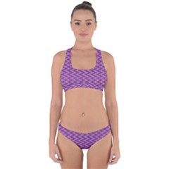 Zig Zag Background Purple Cross Back Hipster Bikini Set